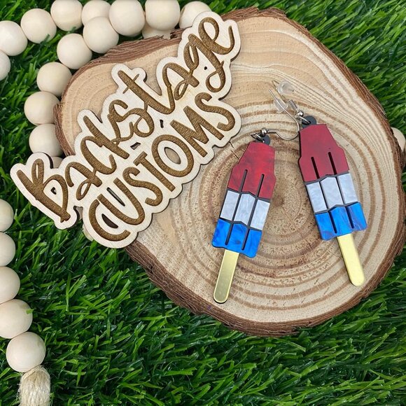 Bomb Pop Dangle Earrings - Picture 2 of 3